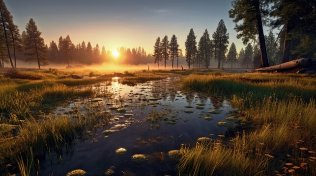 Giving Thanks at sunrise Tranquil Landscape Early, Background Image, HD