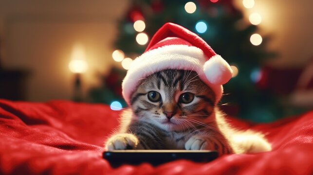 Meowy Christmas moments festive costumes, Background Image, HD