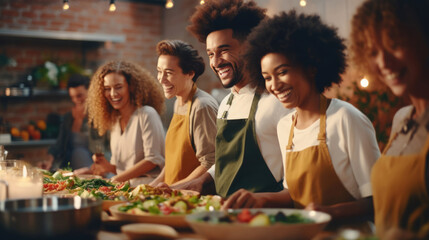 Photograph that captures the diversity and inclusivity of a successful cooking class