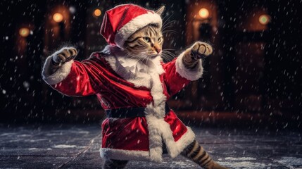 Pawsitively Christmassy cats in costumes Holiday, Background Image, HD