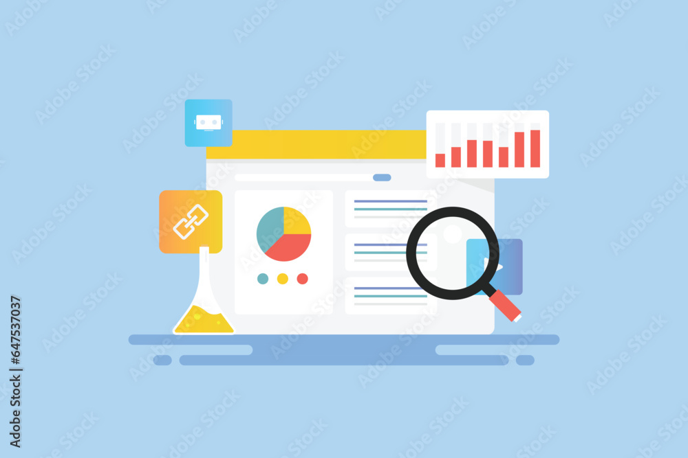 Poster seo report, website ranking, web traffic insight graph and content performance, link building and te