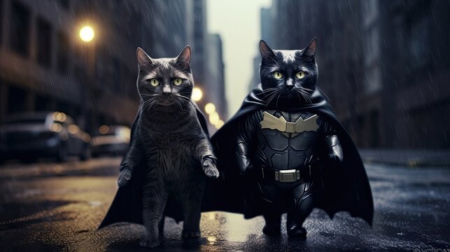 Superhero cats capes and masks Halloween adventure , Background Image, HD