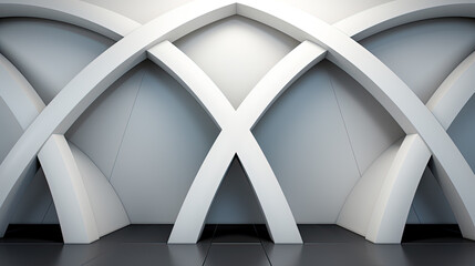 Contemporary Geometric Wall in an Abstract Structure with Light and Shadows, Generative AI
