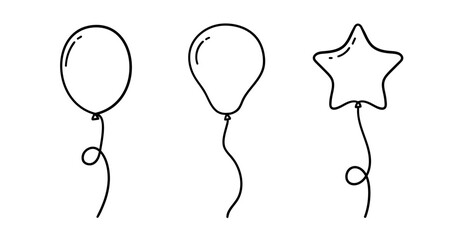 Vector drawing of hot air balloons in doodle style © Bulgakova Kristina