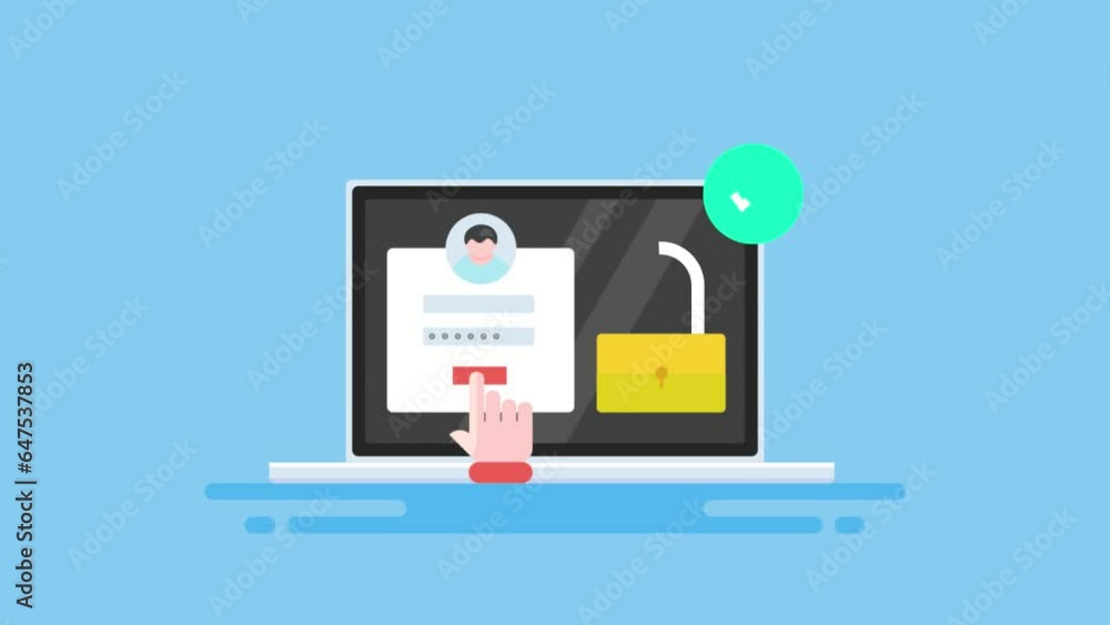 Aufkleber customer login from laptop pc, using right passcode to verify and access document, data protection c