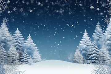 Fototapeta premium Winter Christmas empty winter border Generative AI