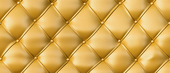 Yellow Leather Capitone Tufted Wall with Diamond-Shaped Panels, background wallpaper