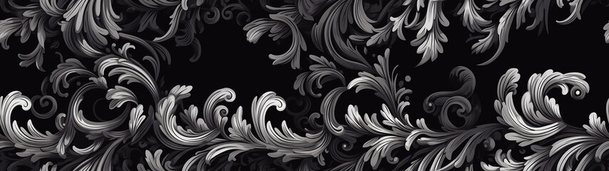 Fototapeta premium Intricately Detailed Symmetrical flora barcoco barque Pattern