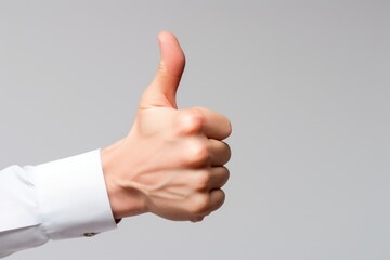 Thumbs up isolated on white background, concept Admiration, Excellent