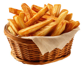 Fototapeta na wymiar Basket of french fries isolated.