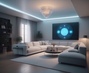 a intelligent home with ai and hologram