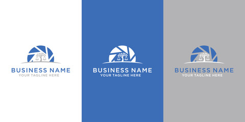 Nature photography Logo template. Illustration tree clean and modern style