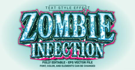 Zombie Infection Text Style Effect. Editable Graphic Text Template.