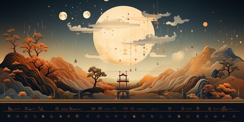 chinese new year celebration, generative ai - obrazy, fototapety, plakaty