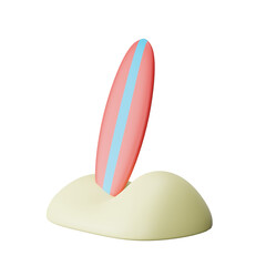 Surfboard 3D Icon Illustration