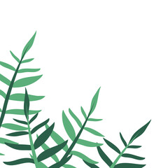 frame or corner border with branch and leaves illustration