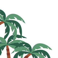 frame with coconut or palm branch illustration as decoration