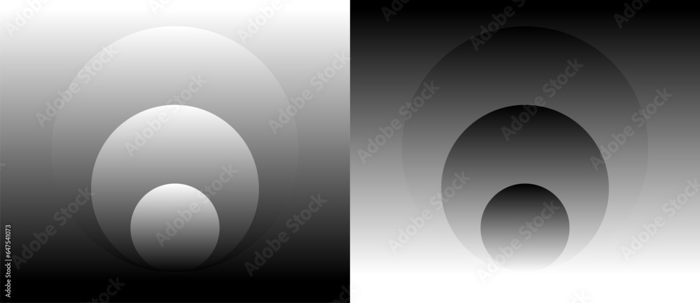 Aufkleber Abstract wallpaper with circles and gradient. The same picture with inverted colors.