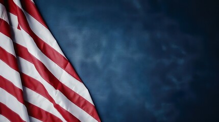 American flag on blue background