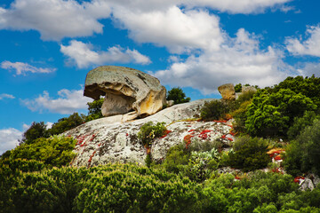 Landscape Granite rocks of Capo Testa, Italy, Sardinia, Santa Teresa di Gallura - obrazy, fototapety, plakaty