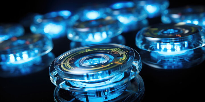 new generation of future optical devices. Hand edited AI.