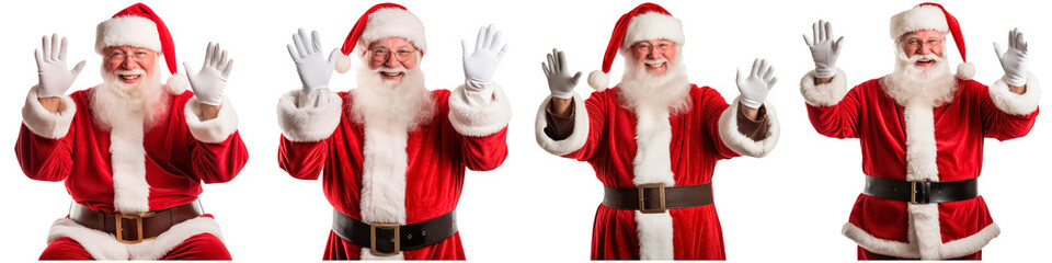 Cheerful Santa Claus concept of Christmas and New Year on white background