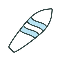 Surfboard icon vector on trendy design