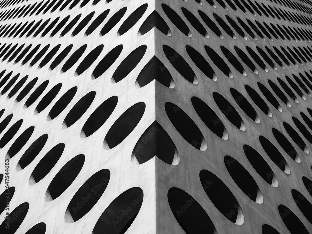 Aufkleber cement wall circle dot geometric pattern perspective corner architecture details