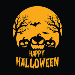 Happy Halloween Modern t-shirt design vector illustration graphic resource