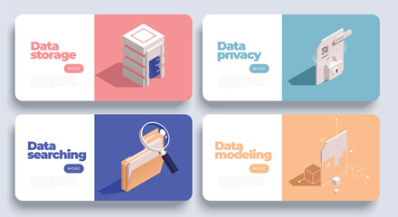 Data Horizontal Banners Set