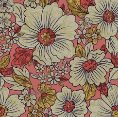 Fototapeten all over pattern beautiful flower with texture for wall and fabric  © elegant pattern