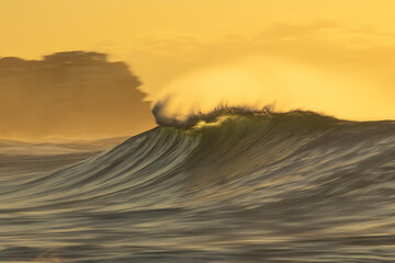 Slow shutter speed image of a breaking wave, Australia