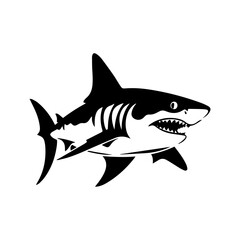 shark illustration isolated on white background