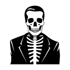 human skull illustration isolated on white background