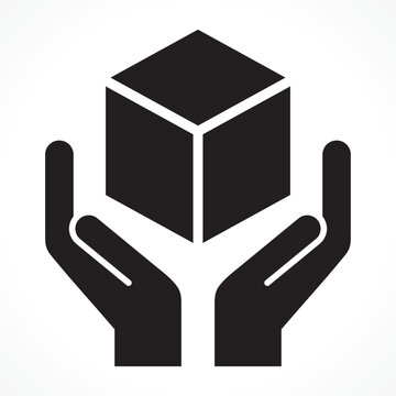 Handle with care icon symbol, illustration vector