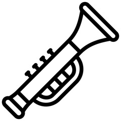 trumpet icon illustration design with outline