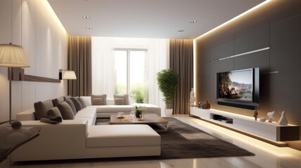 Fototapeta premium photograph of Luxury home interior design of modern living room