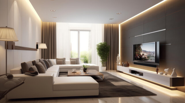 photograph of Luxury home interior design of modern living room