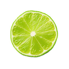 Lime slice half fresh green transparent