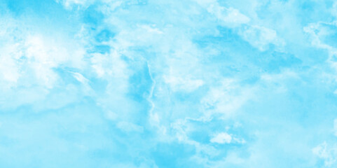 Abstract cloudy Hand painted blue sky and clouds, blurry cloudscape covered Hand painted watercolor sky and clouds, Watercolor stain with hand paint for design.
