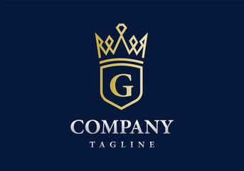 Letter G Royal Luxury Emblem Logo Template.