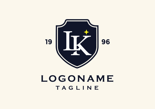 letter L, K frame shield logo suitable for Law and Attorney Logo.