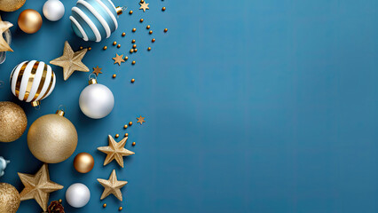 Christmas background with christmas baubles, gifts decoration - Xmas theme - 647550458