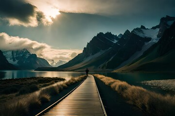 sunset in the mountains