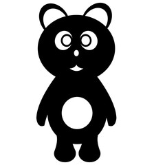 Black and white panda with white background illustration 