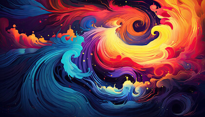 Swirled shapes in a colorful pattern