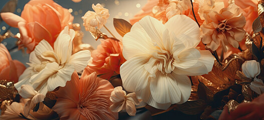 Fototapeta premium Vibrant bouquet of multi colored flowers nature petal decoration