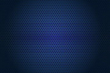 Blue hexagonal and shadows grid abstract background and gradient background.