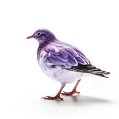 Purple sandpiper bird isolated on white background.