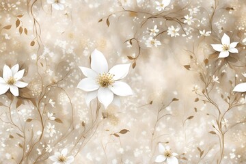 white flowers background generated by AI technology